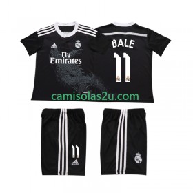 Camisolas de futebol Real Madrid Bale 11 2014 Retro Criança Equipamento 3ª Manga Curta